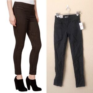 Maison Jules Black and Brown Houndstooth Pants